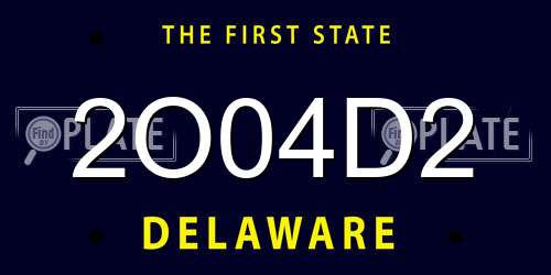 2O04D2 Delaware License Plate