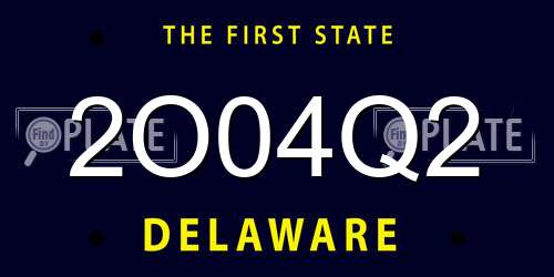 2O04Q2 Delaware License Plate