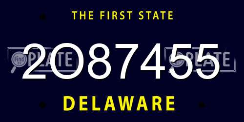2O87455 Delaware License Plate
