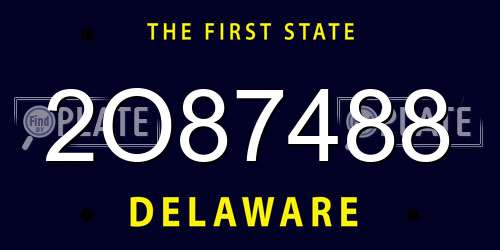 2O87488 Delaware License Plate