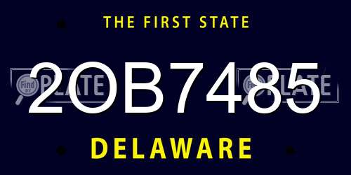 2OB7485 Delaware License Plate