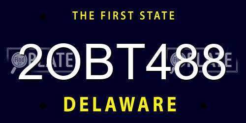 2OBT488 Delaware License Plate