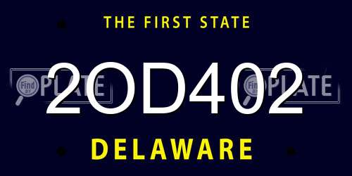 2OD402 Delaware License Plate