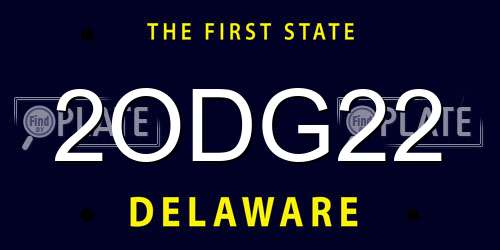 2ODG22 Delaware License Plate