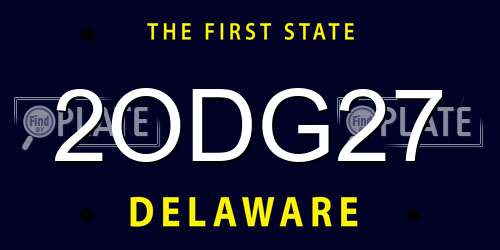 2ODG27 Delaware License Plate