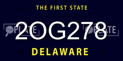 2OG278 Delaware License Plate