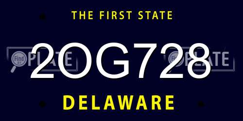 2OG728 Delaware License Plate