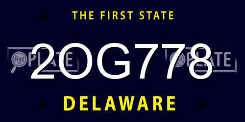 2OG778 Delaware License Plate