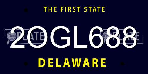 2OGL688 Delaware License Plate
