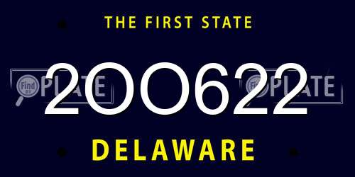 2OO622 Delaware License Plate