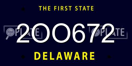 2OO672 Delaware License Plate