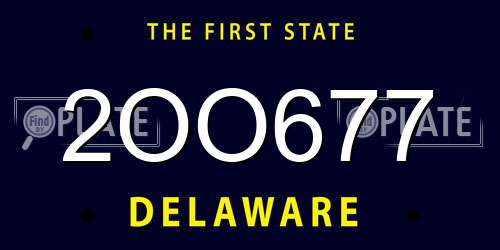 2OO677 Delaware License Plate