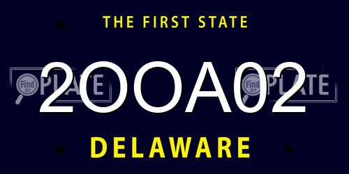 2OOA02 Delaware License Plate