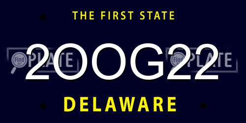 2OOG22 Delaware License Plate