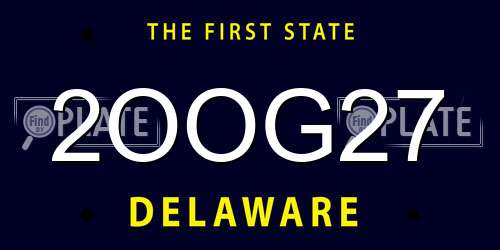 2OOG27 Delaware License Plate