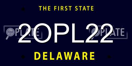 2OPL22 Delaware License Plate