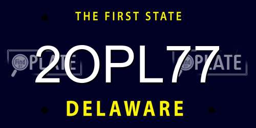 2OPL77 Delaware License Plate
