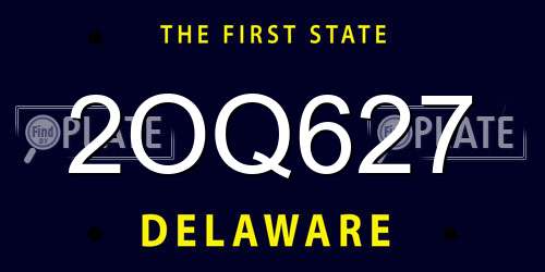 2OQ627 Delaware License Plate