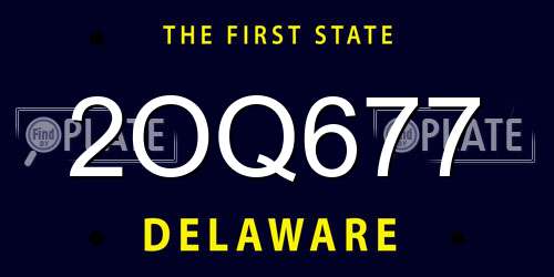 2OQ677 Delaware License Plate