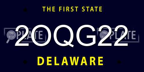 2OQG22 Delaware License Plate