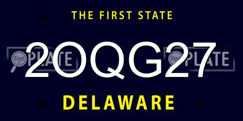 2OQG27 Delaware License Plate