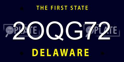2OQG72 Delaware License Plate