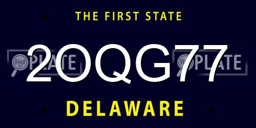 2OQG77 Delaware License Plate
