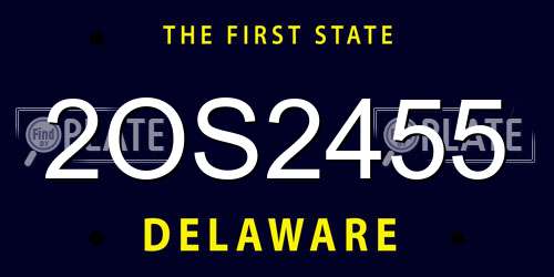2OS2455 Delaware License Plate