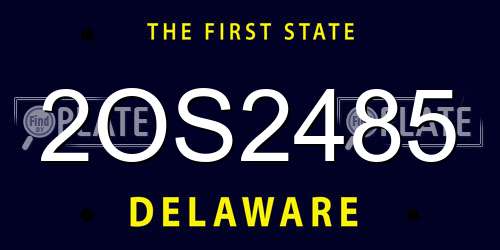 2OS2485 Delaware License Plate