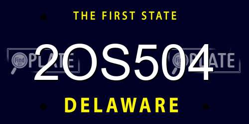 2OS504 Delaware License Plate