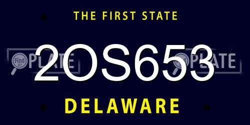 2OS653 Delaware License Plate