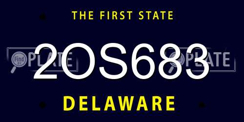 2OS683 Delaware License Plate