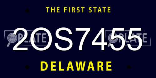 2OS7455 Delaware License Plate