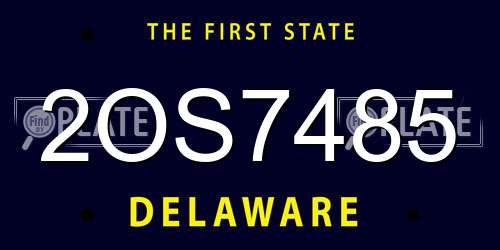 2OS7485 Delaware License Plate