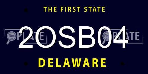 2OSB04 Delaware License Plate