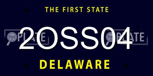 2OSS04 Delaware License Plate