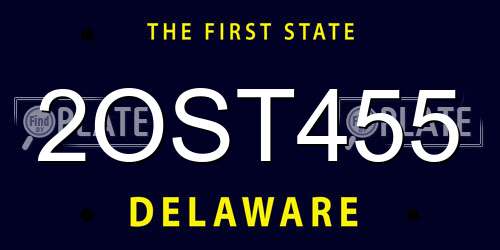 2OST455 Delaware License Plate