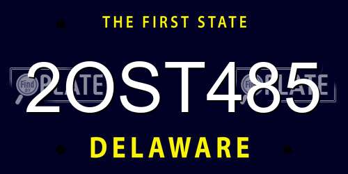 2OST485 Delaware License Plate