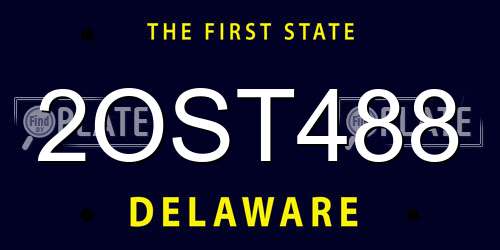 2OST488 Delaware License Plate