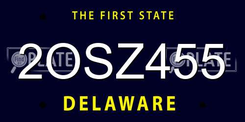 2OSZ455 Delaware License Plate