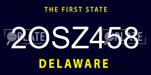 2OSZ458 Delaware License Plate