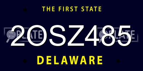 2OSZ485 Delaware License Plate