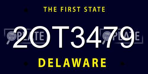 2OT3479 Delaware License Plate