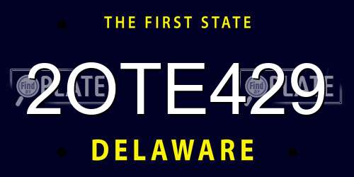 2OTE429 Delaware License Plate