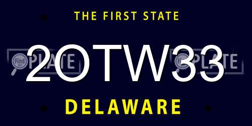 2OTW33 Delaware License Plate