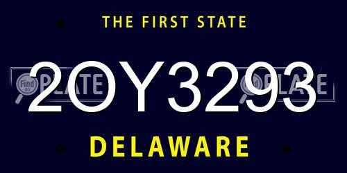 2OY3293 Delaware License Plate