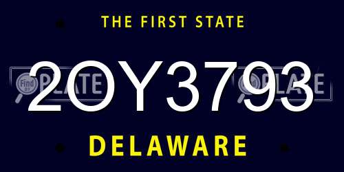 2OY3793 Delaware License Plate