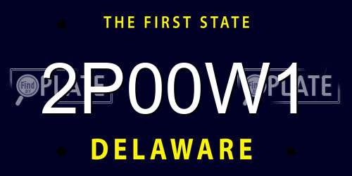 2P00W1 Delaware License Plate