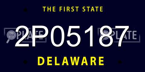2P05187 Delaware License Plate