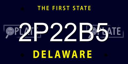 2P22B5 Delaware License Plate